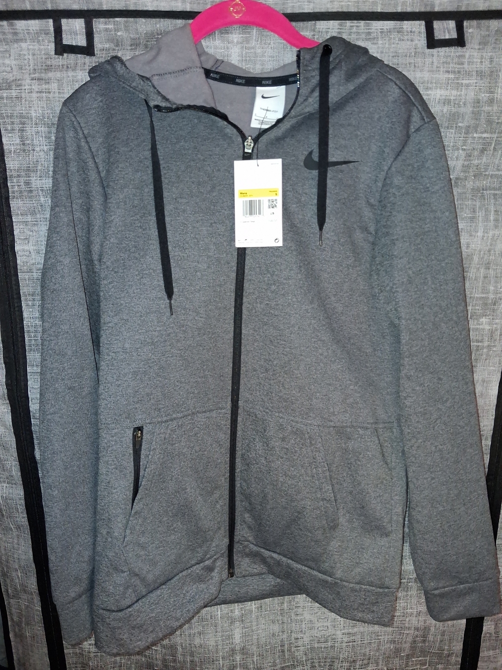 Nike Men's Gray Full-Zip Hooded Jacket